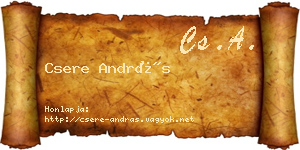 Csere András névjegykártya